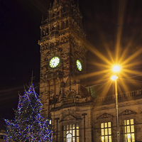 Buy canvas prints of Sheffield Town Hall at Christmas  by Darren Galpin