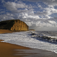 Buy canvas prints of Stormy day at West Bay by Darren Galpin