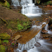 Buy canvas prints of Lumsdale Cascading Falls by Darren Galpin