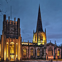 Buy canvas prints of Sheffield Cathedral at Night by Darren Galpin