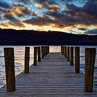 Buy canvas prints of Windermere Boat Jetty Sunset                       by Darren Galpin