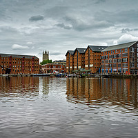 Buy canvas prints of  Gloucester Docks and Cathedral                    by Darren Galpin