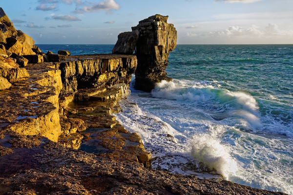 Pulpit Rock and stormy seas                        Picture Board by Darren Galpin
