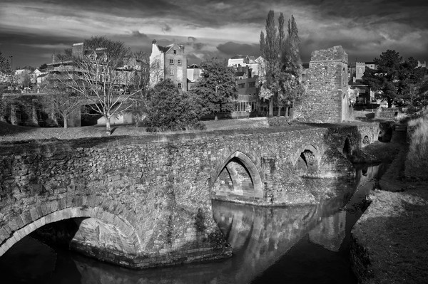 Medieval Exe Bridge in Mono                      Picture Board by Darren Galpin