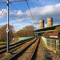 Buy canvas prints of Tram Lines and Tinsley Cooling Towers by Darren Galpin