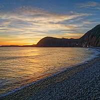 Buy canvas prints of Sidmouth Sunset                       by Darren Galpin