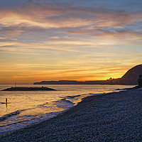 Buy canvas prints of Sidmouth Sunset                     by Darren Galpin