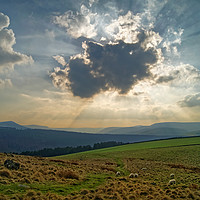 Buy canvas prints of Crespuscular Rays across the Upper Derwent Valley by Darren Galpin