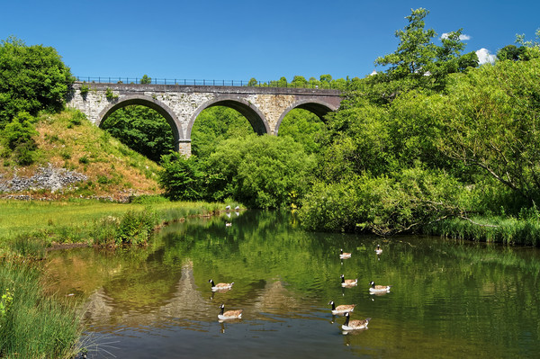 Headstone Viaduct & River Wye, Monsal Dale         Picture Board by Darren Galpin