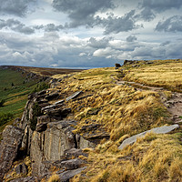 Buy canvas prints of View along Stanage Edge                            by Darren Galpin