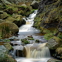 Buy canvas prints of Grindsbrook Clough Waterfalls                      by Darren Galpin
