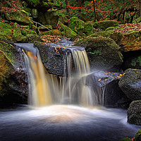 Buy canvas prints of Golden Falls at Padley Gorge                       by Darren Galpin