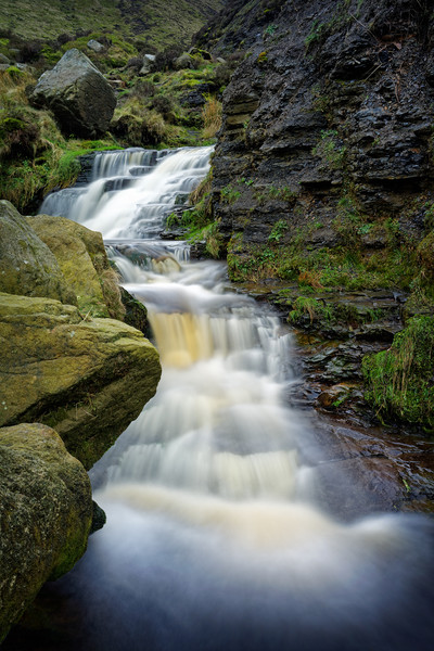 Grindsbrook Clough Waterfalls                      Picture Board by Darren Galpin