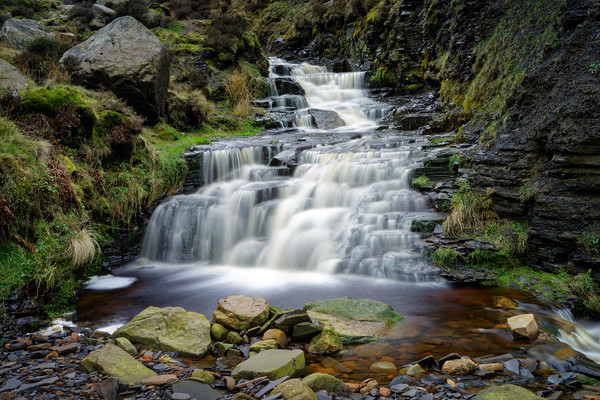 Grindsbrook Clough Waterfalls                      Picture Board by Darren Galpin