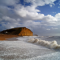 Buy canvas prints of Stormy Sea at West Bay                        by Darren Galpin