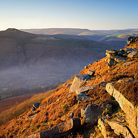 Buy canvas prints of Bamford Edge and Win Hill Mist                     by Darren Galpin