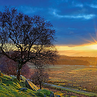 Buy canvas prints of Longshaw Sunset                                by Darren Galpin