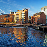 Buy canvas prints of River Aire at Merchants Quay,Leeds                 by Darren Galpin
