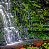 Buy canvas prints of Middle Black Clough Waterfall by Darren Galpin