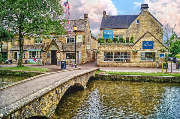 Cotswolds Bourton-on-the-Water Picture Board by Darren Galpin