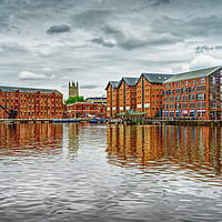 Buy canvas prints of Gloucester Docks and Cathedral                     by Darren Galpin