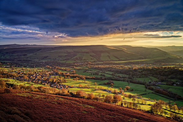 Evening Light over Bamford                         Picture Board by Darren Galpin