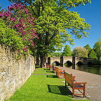 Buy canvas prints of Riverside Walk at Bakewell Bridge and River Wye by Darren Galpin