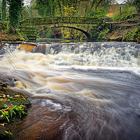 Buy canvas prints of Rivelin Packhorse Bridge & Weir                    by Darren Galpin