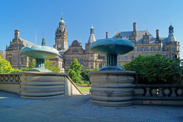 Sheffield Town Hall & Entrance to Peace Gardens    Picture Board by Darren Galpin