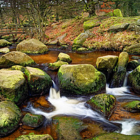 Buy canvas prints of Burbage Brook at Padley Gorge                      by Darren Galpin