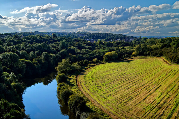 Conisbrough & River Don from Viaduct Picture Board by Darren Galpin