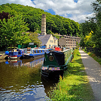 Buy canvas prints of Rochdale Canal at Hebden Bridge by Darren Galpin