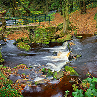 Buy canvas prints of Hind Wheel Waterfalls and Footbridge  by Darren Galpin