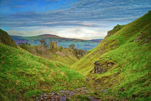 Peveril Castle from Cave Dale Picture Board by Darren Galpin