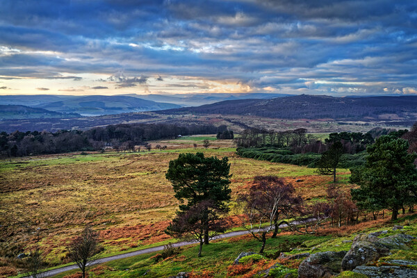 View across Longshaw & The Hope Valley Picture Board by Darren Galpin