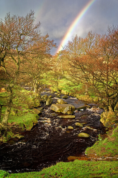 Rainbow over Burbage Brook Picture Board by Darren Galpin