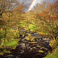 Buy canvas prints of Rainbow over Burbage Brook by Darren Galpin