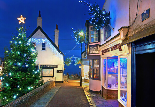 Lyme Regis Christmas Illuminations Picture Board by Darren Galpin