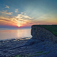 Buy canvas prints of Sunset over Nash Point  by Darren Galpin