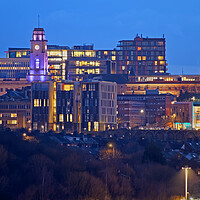 Buy canvas prints of Barnsley Town centre at Night by Darren Galpin