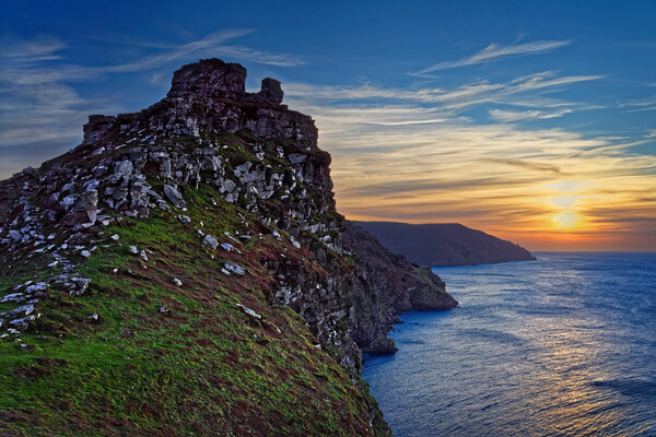 Valley of the Rocks Sunset Exmoor North Devon Picture Board by Darren Galpin