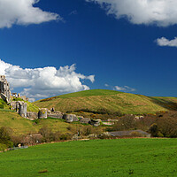 Buy canvas prints of Corfe Castle Panorama by Darren Galpin