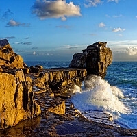 Buy canvas prints of Pulpit Rock and stormy seas by Darren Galpin