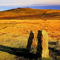 Buy canvas prints of Merrivale Stone Rows and Great Staple Tor by Darren Galpin