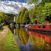 Buy canvas prints of Rochdale Canal at Hebden Bridge  by Darren Galpin