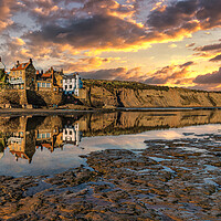 Buy canvas prints of Robin Hood's Bay Reflections by Darren Ball