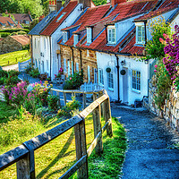 Buy canvas prints of Sandsend Cottages by Darren Ball