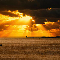 Buy canvas prints of Dramatic Whitby Sunrise by Darren Ball