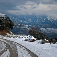 Buy canvas prints of Snow in Malaga mountains by Barry Foote