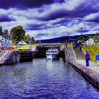 Buy canvas prints of Fort Augustas Locks Scotland by paul jenkinson